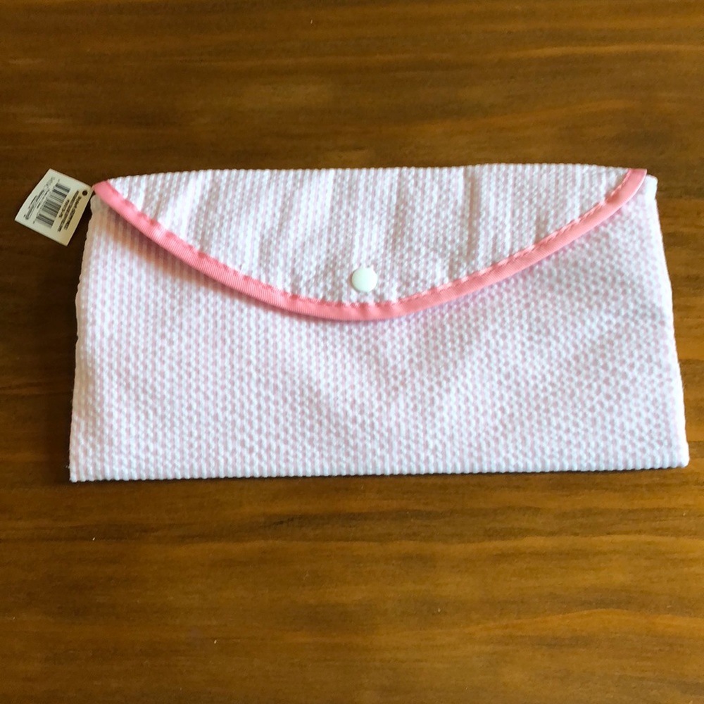 Seersucker envelope pouch